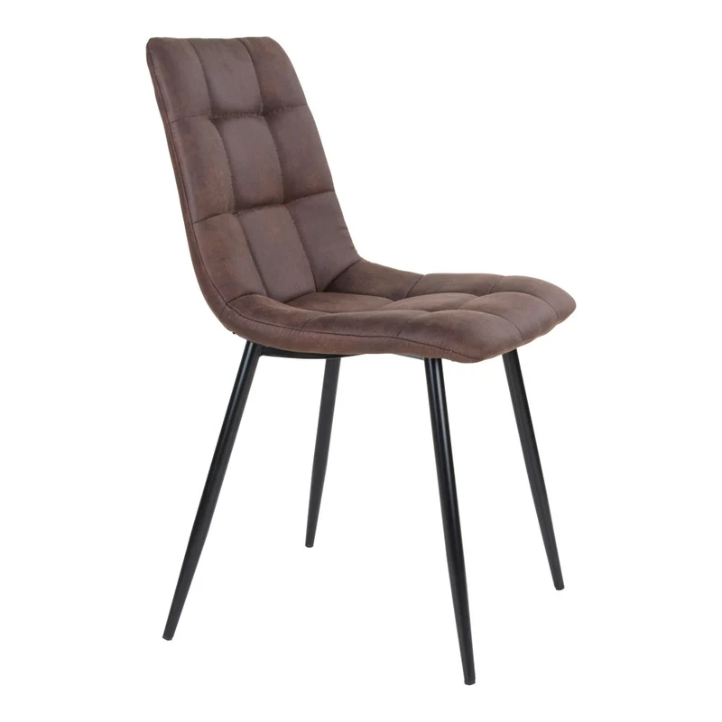 Modernes 2er Stuhl-Set LEIRIA dunkelbraun Mikrofaser