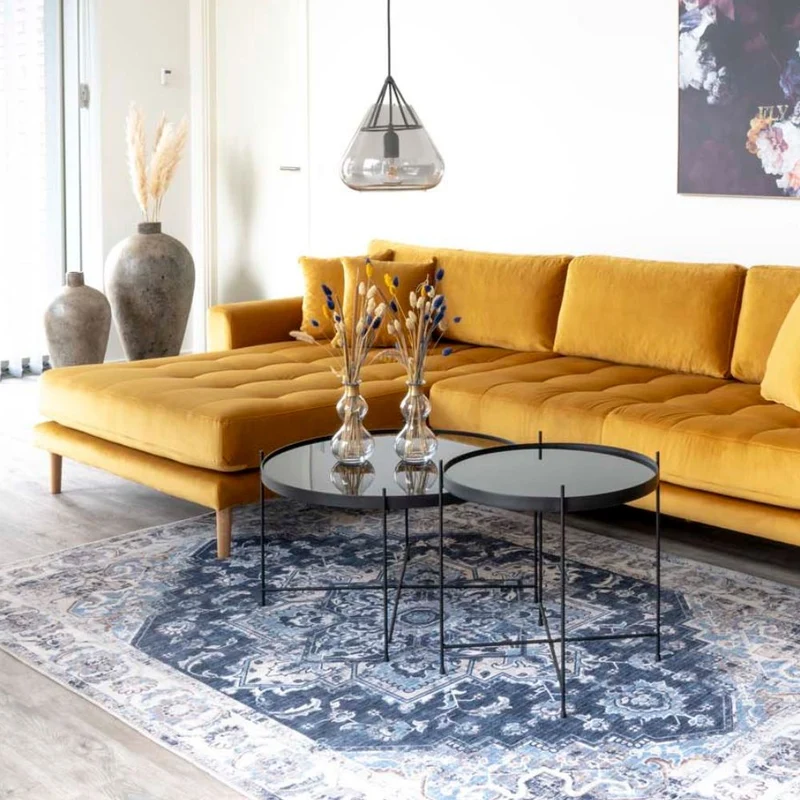 Eleganter Couchtisch VENEDIG schwarz ca. ø70xh40cm