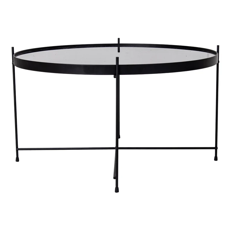 Eleganter Couchtisch VENEDIG schwarz ca. ø70xh40cm