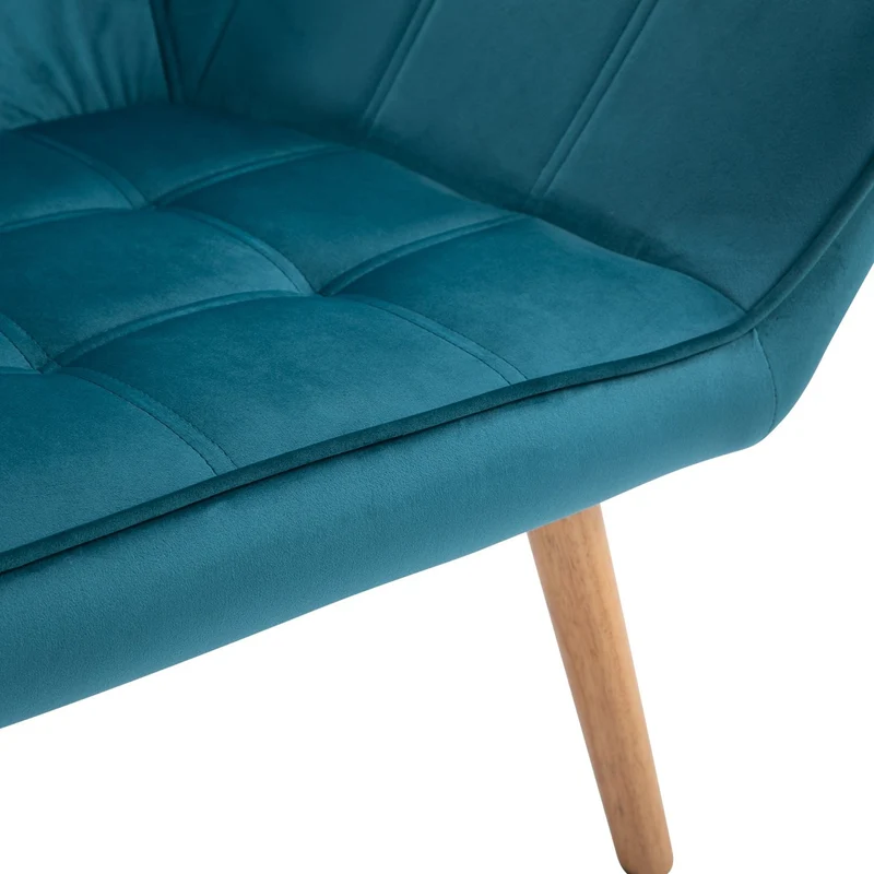 HOMCOM - Sessel Modern, Einzelsessel, TV Sessel, Ohrensessel Relaxsessel, Samt, erhöhte Beine, samtartiges Polyester, skandinavisch design