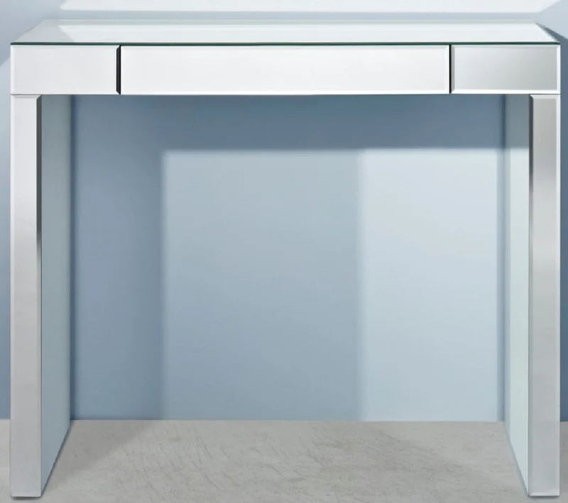 Casa Padrino Luxus Spiegelglas Konsole 100 x 30 x H. 83 cm - Konsolentisch mit Schublade - Luxus Möbel