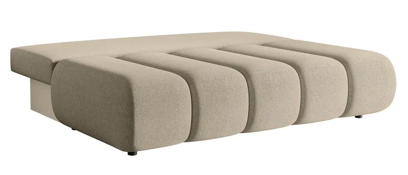 Dreisitziges Sofa Dandelino Mini mit Schlaffunktion, hellbeige Chenille