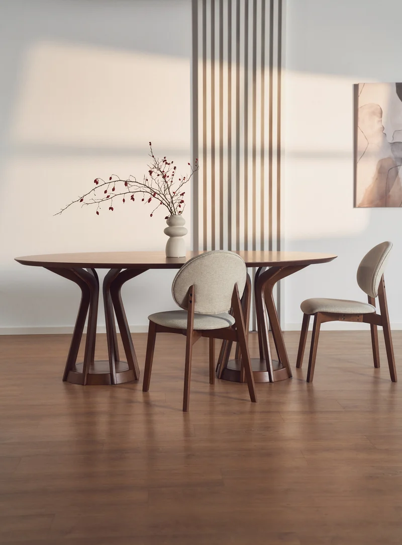 Holzstuhl für das Esszimmer Stenne Nussbaum/Beige
