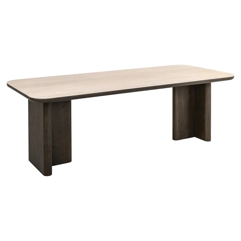 Esstisch Nando 230 cm Keramik-Travertin & Eichenfurnier braun