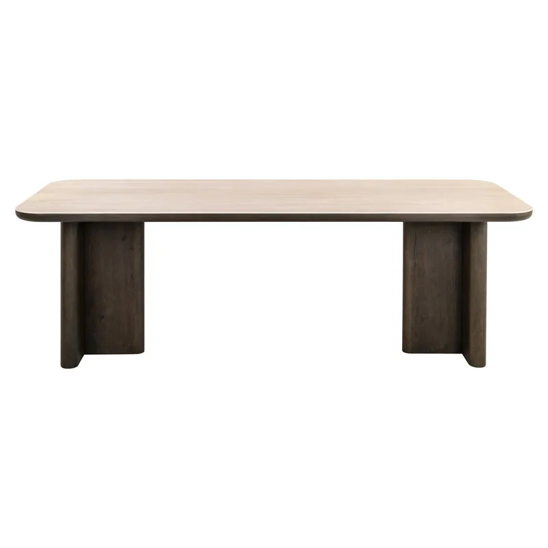 Esstisch Nando 230 cm Keramik-Travertin & Eichenfurnier braun