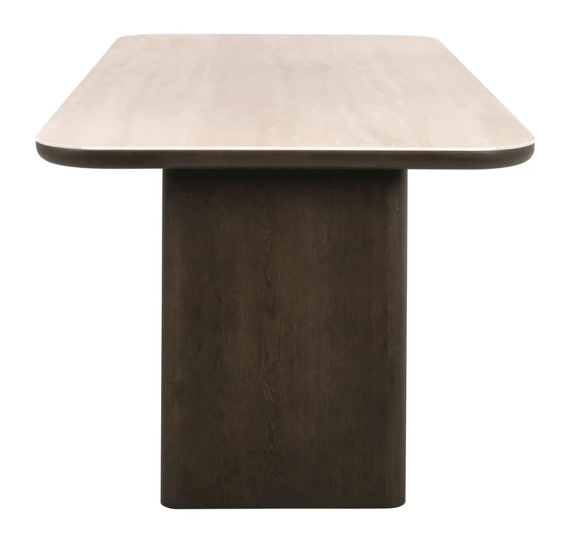 Esstisch Nando 230 cm Keramik-Travertin & Eichenfurnier braun