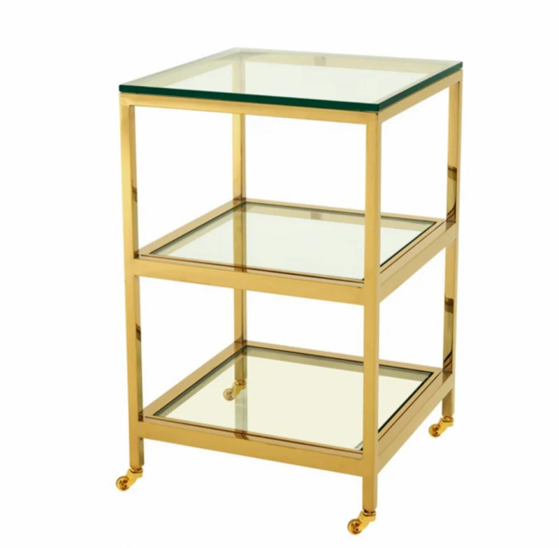 Casa Padrino Luxus Art Deco Designer Beistelltisch Gold 45 x 45 x H. 71 cm - Hochwertiger Beistelltisch