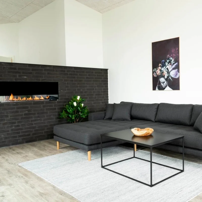 Design Couchtisch LEVEN schwarz ca. 60x90x45cm Retro-Stil