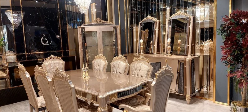 Casa Padrino Luxus Barock Vitrine Grau / Schwarz / Gold - Handgefertigter Massivholz Vitrinenschrank mit 2 Glastüren - Luxus Möbel im Barockstil - Barock Möbel - Edel & Prunkvoll