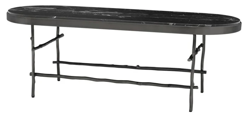 Casa Padrino Luxus Couchtisch Bronze / Schwarz 130 x 45 x H. 45,5 cm - Luxus Möbel