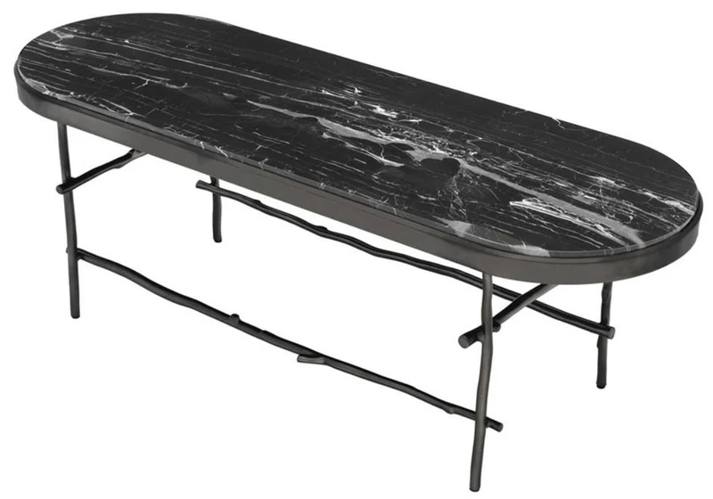 Casa Padrino Luxus Couchtisch Bronze / Schwarz 130 x 45 x H. 45,5 cm - Luxus Möbel
