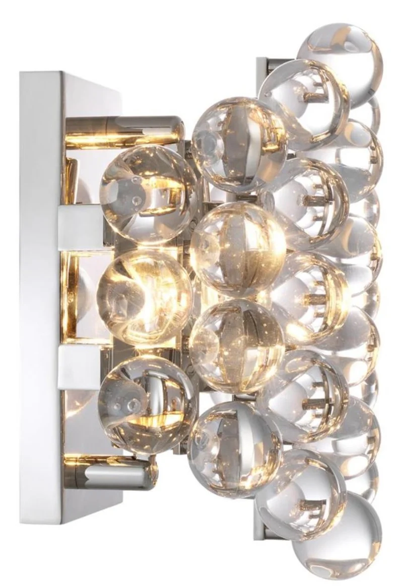 Casa Padrino Luxus Wandleuchte im Barockstil Silber 24,5 x 15 x H. 24 cm