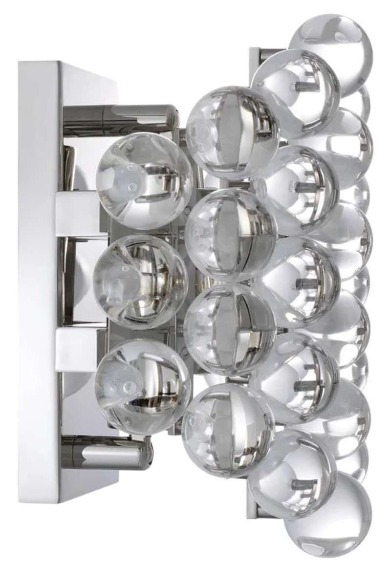 Casa Padrino Luxus Wandleuchte im Barockstil Silber 24,5 x 15 x H. 24 cm