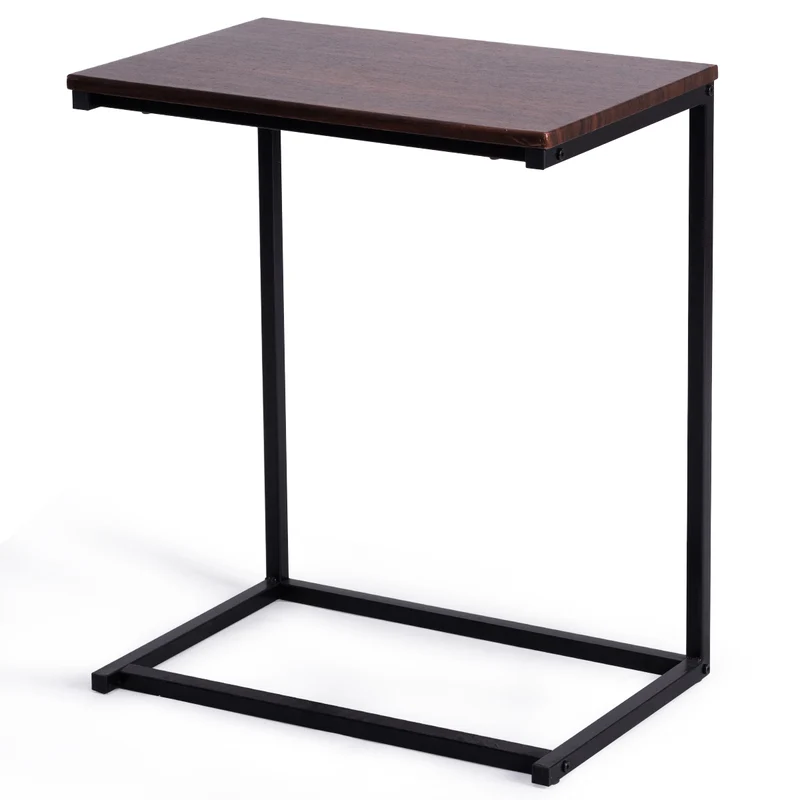 Costway – C-förmiger Beistell- und Laptoptisch aus MDF und Metall, 55 × 35 × 65 cm.
