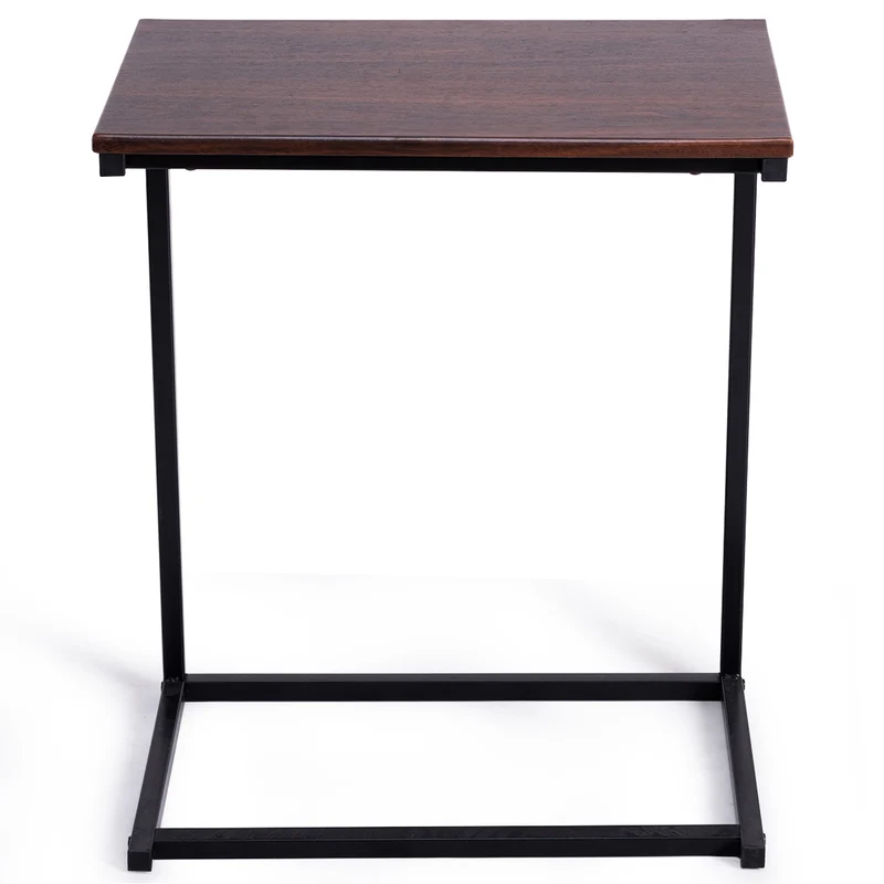 Costway – C-förmiger Beistell- und Laptoptisch aus MDF und Metall, 55 × 35 × 65 cm.