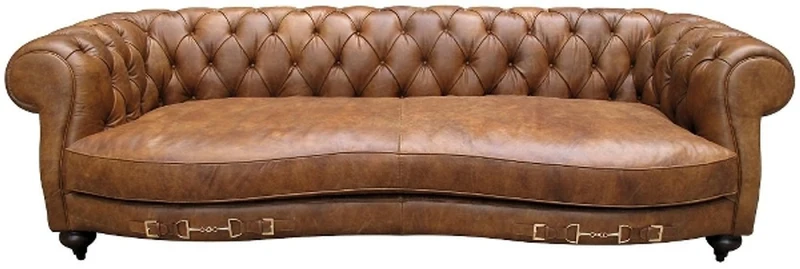 Casa Padrino Echtleder 2,5-Sitzer Sofa Columbia Braun 218 x 105 x H. 73 cm - Luxus Qualität