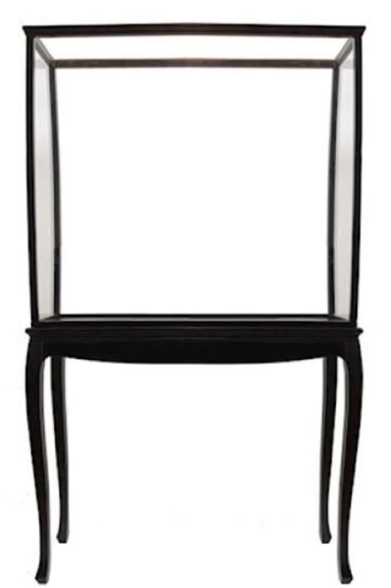 Casa Padrino Luxus Modellschiff Vitrine Schwarz 103 x 36 x H. 173 cm - Modelboot Glasvitrine - Segelschiff Vitrine - Holzschiff Vitrine - Modellbau Vitrine - Modellbau Deko Accessoires