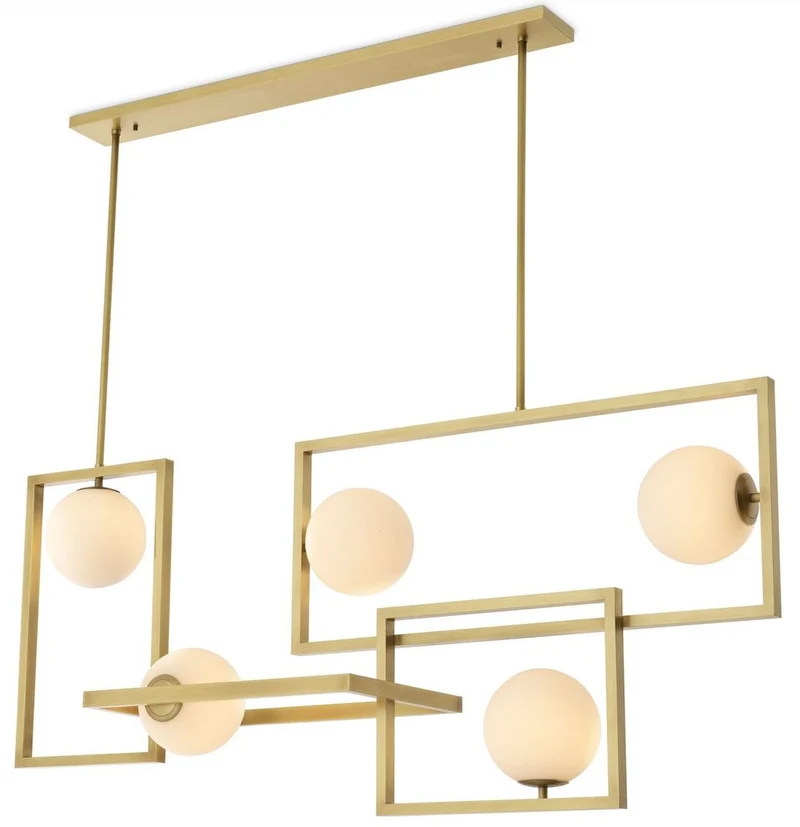 Casa Padrino Luxus Art Deco Kronleuchter Antik Messingfarben / Weiß Ø 160 x 38 x H. 70,5 cm - Wohnzimmer Kronleuchter - Hotel Kronleuchter - Luxus Qualität