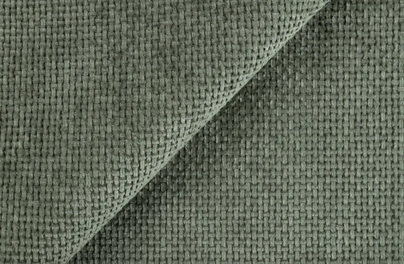 Dreisitziges Sofa Dandelino mit Schlafunktion, grüner hydrophober Chenillestoff