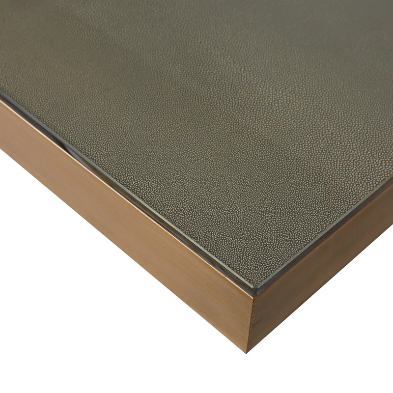 Esstisch Bloomville Brass Shagreen 230 cm mit Glasplatte – Richmond