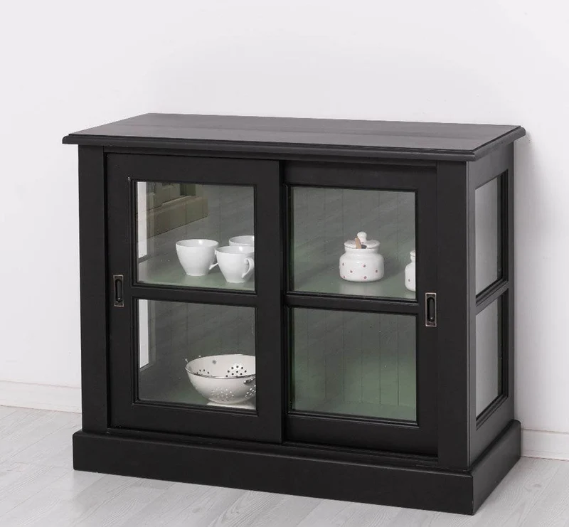Vitrine aus Massivholz | Sideboard mit Schiebetür