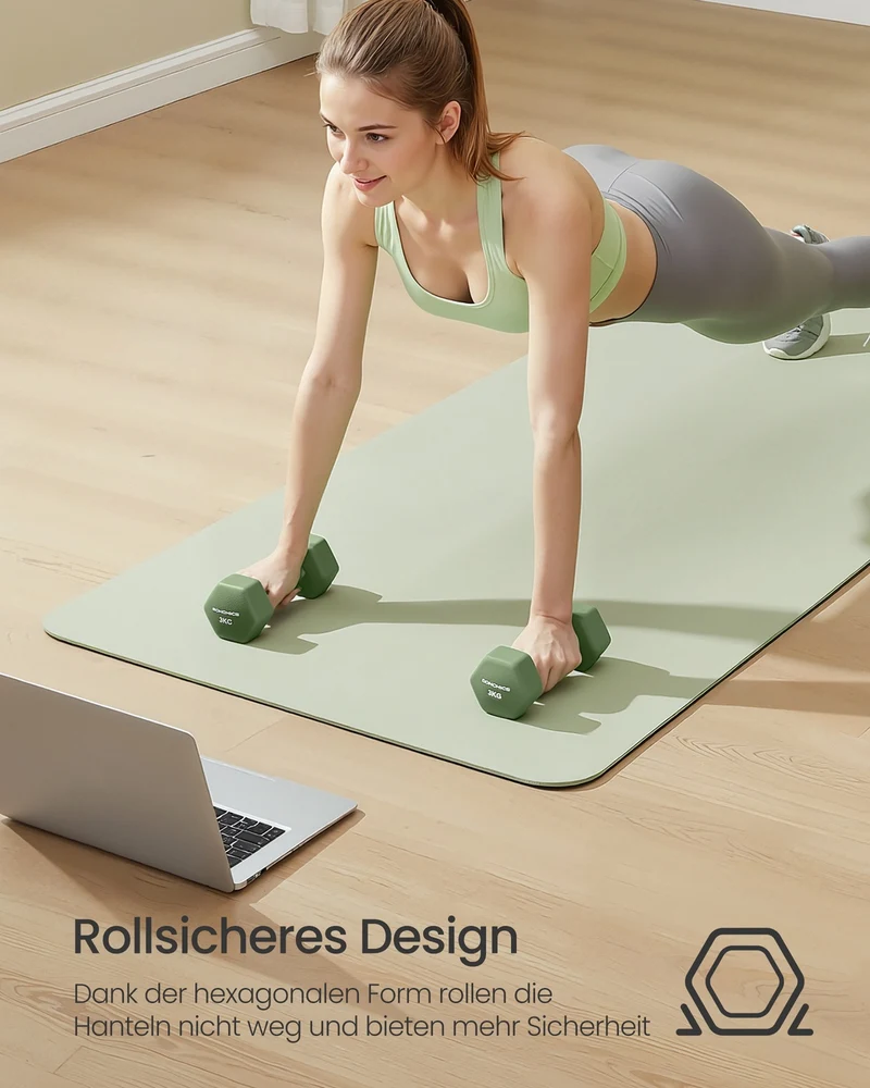 Kurzhantelset Mit Ständer - Hexagon-Hanteln Mit Neopren-Beschichtung - Für Krafttraining