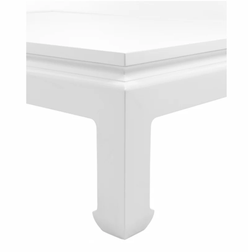 Casa Padrino Luxus Art Deco Designer Couchtisch aus Mahagoni Holz in Piano Weiß - 160 x 120 x H. 49 cm