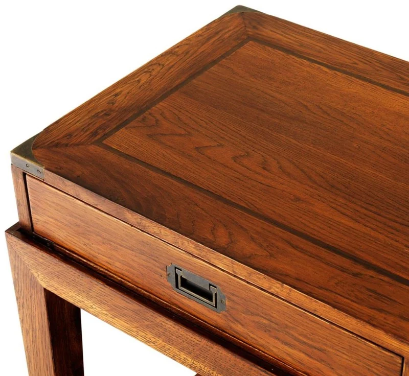 Casa Padrino Luxus Konsole mit 3 Schubladen in braun 162,5 x 47,5 x H. 76 cm - Wohnzimmermöbel