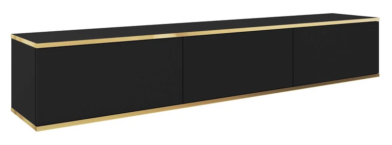 TV-Schrank Mucalma 175 cm schwarz mit goldenen Einsätzen