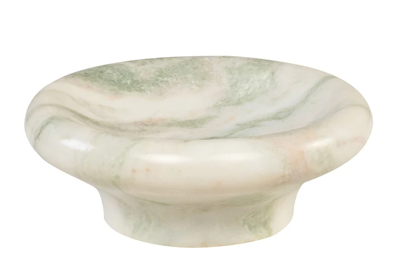 Casa Padrino Luxus Marmor Schale Grün 20 x 20 x H. 8 cm - Runde Schale mit sanft gerundeter Wandung aus hochwertigem Indian Green Onyx - Luxus Deko Accessoires