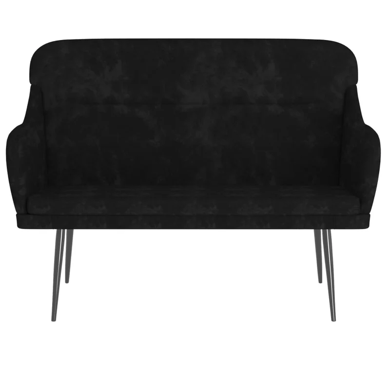 vidaXL - Sitzbank, und Rückenlehne, Bank zum Sitzen, Sitzbank Schwarz, 110x76x80 cm, Samt