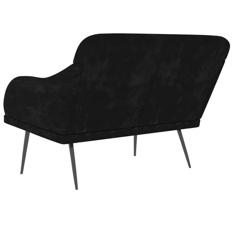 vidaXL - Sitzbank, und Rückenlehne, Bank zum Sitzen, Sitzbank Schwarz, 110x76x80 cm, Samt
