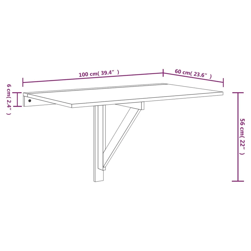 vidaXL - Wand-Klapptisch Hochglanz-Weiß 100x60x56 cm Holzwerkstoff