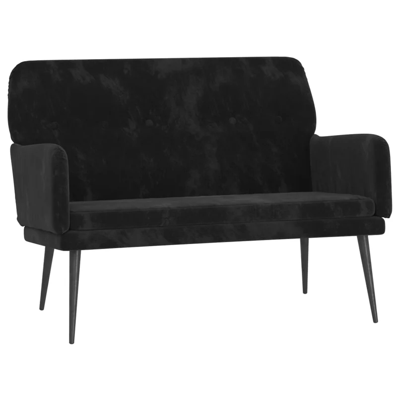 vidaXL - Sitzbank Schwarz 108x79x79 cm Samt