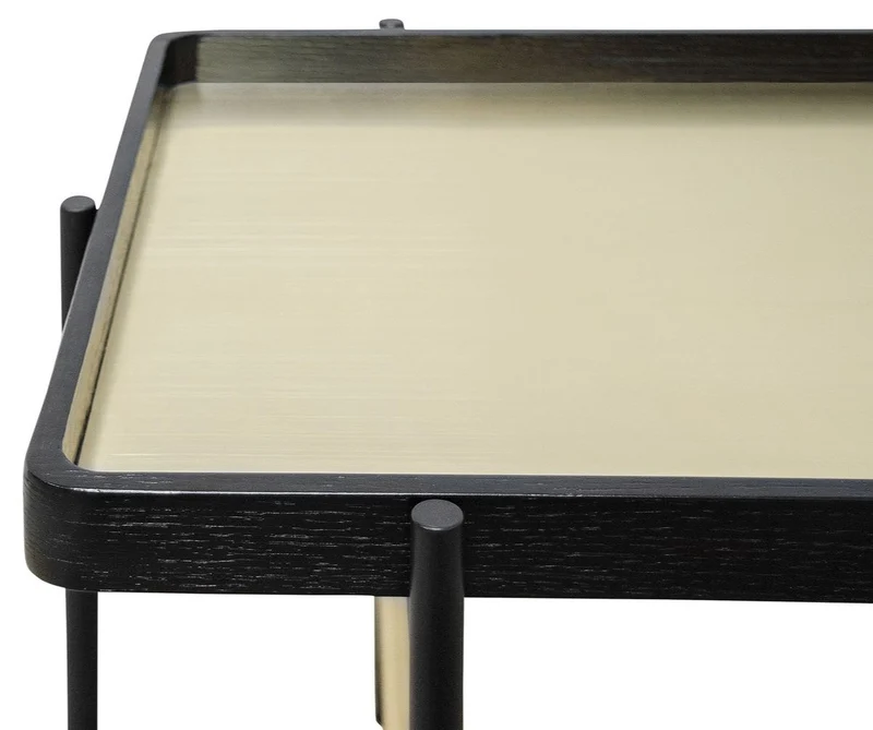 Casa Padrino Luxus Hotel Couchtisch Schwarz / Gold 80 x 40 x H. 45 cm - Hotel Möbel