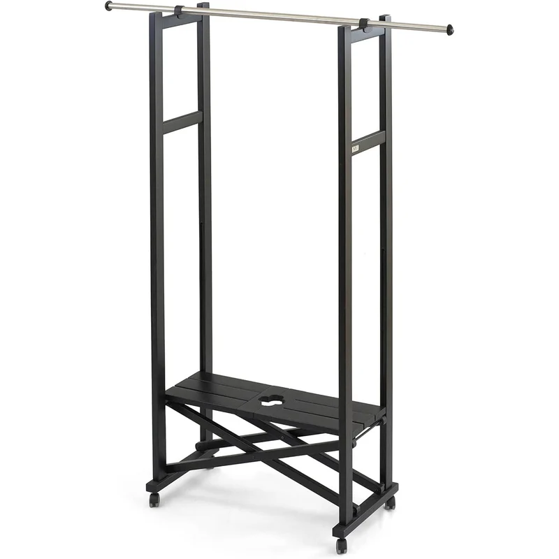 Garderobe, Kleiderständer Holz, Kleiderständer schwarz, Garderobenständer Holz, Kleiderständer Holz Klappbar, ausziehbar, aus massiver Buche