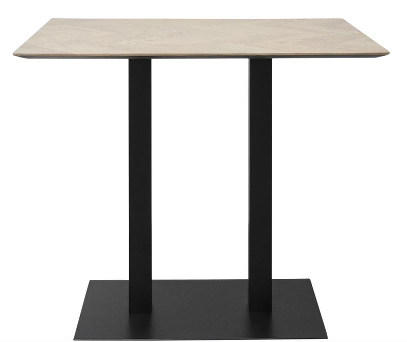 Casa Padrino Luxus Bartisch aus Eichenholz und Stahl in Naturfarben / Schwarz - 110 x 70 x H. 101 cm