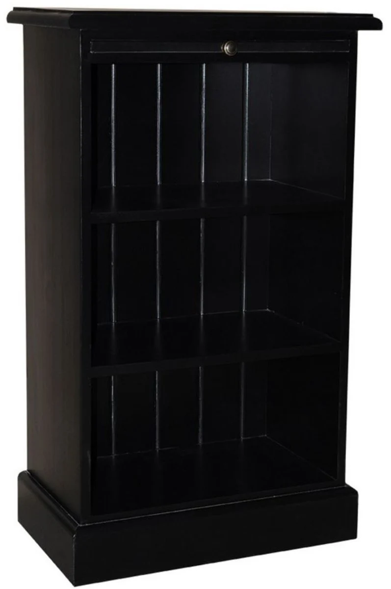 Casa Padrino Landhausstil Bücherschrank mit ausziehbarem Regal Schwarz 58 x 32 x H. 98 cm