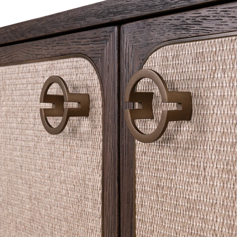 Sideboard Willox – Eiche & Leinen, 2 Türen, beige, 90 cm