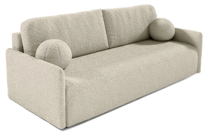 Ausziehbares Sofa Glove mit Bettkasten, beige Bouclé
