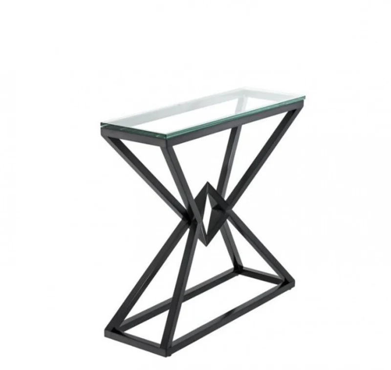 Casa Padrino Luxus Konsole aus rostfreiem Stahl und Glas in Bronze 90 x 30 x H. 82 cm