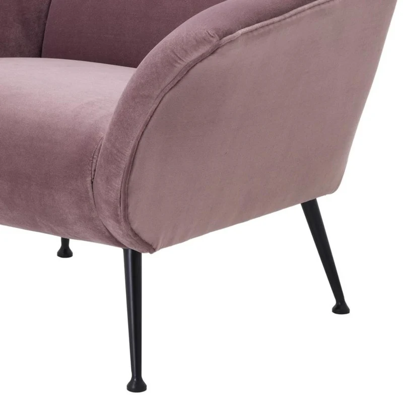 Casa Padrino Luxus Sessel in lila mit schwarzen Beinen 88 x 80 x H. 91 cm - Designer Club Möbel