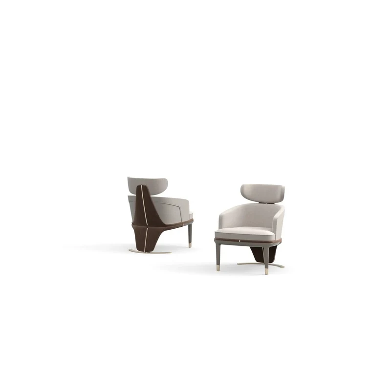 Casa Padrino Luxus Sessel Weiß / Beige - Hochwertige Verarbeitung - Moderne Wohnzimmer Möbel - Luxus Qualität