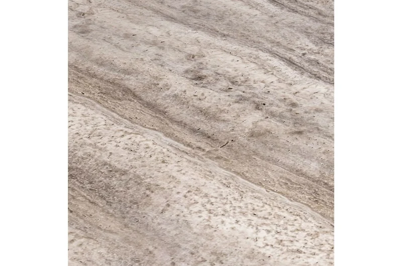 Casa Padrino Luxus Konsole 120 x 40 x H. 76 cm - Konsolentisch mit grauer Travertin Platte und Bronzefarbenem Edelstahlgestell - Luxus Möbel
