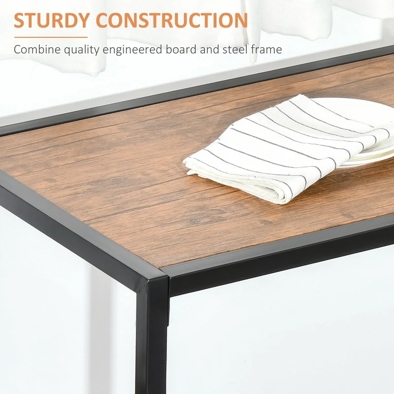 2-Person Industrial Dining Table Set – Kitchen Table with 2 Chairs for Small Spaces (United States & Canada Delivery Only)