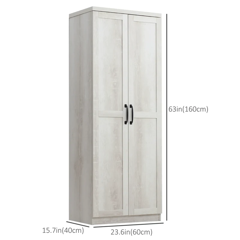 63-Inch Kitchen Pantry Cabinet – 5-Tier Storage Cabinet with Doors & Adjustable Shelves (Canada & United States Delivery Only)