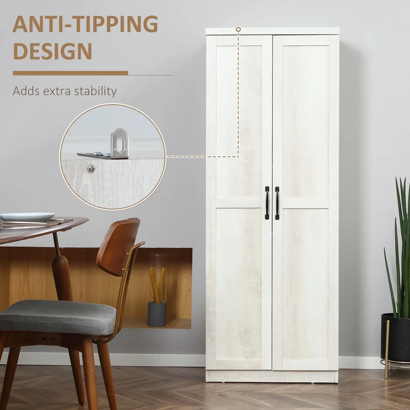 63-Inch Kitchen Pantry Cabinet – 5-Tier Storage Cabinet with Doors & Adjustable Shelves (Canada & United States Delivery Only)