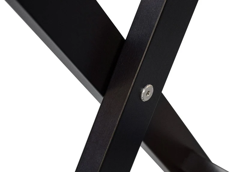 Casa Padrino Luxus Kofferständer Gepäckablage aus Buchenholz und Kunstleder in Schwarz 70 x 41 x H. 61 cm