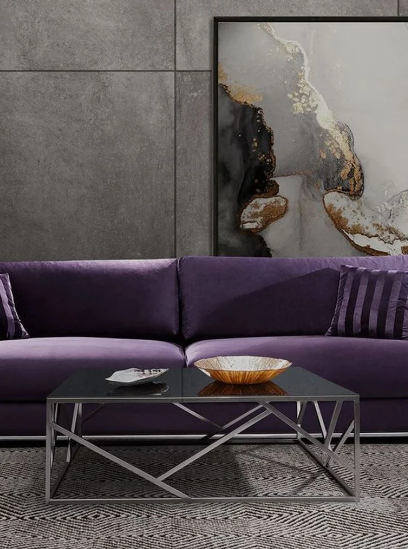 Casa Padrino Luxus Couchtisch Silber / Schwarz 125 x 125 x H. 43 cm - Quadratischer Edelstahl Wohnzimmertisch mit Glasplatte - Wohnzimmer Möbel - Luxus Qualität