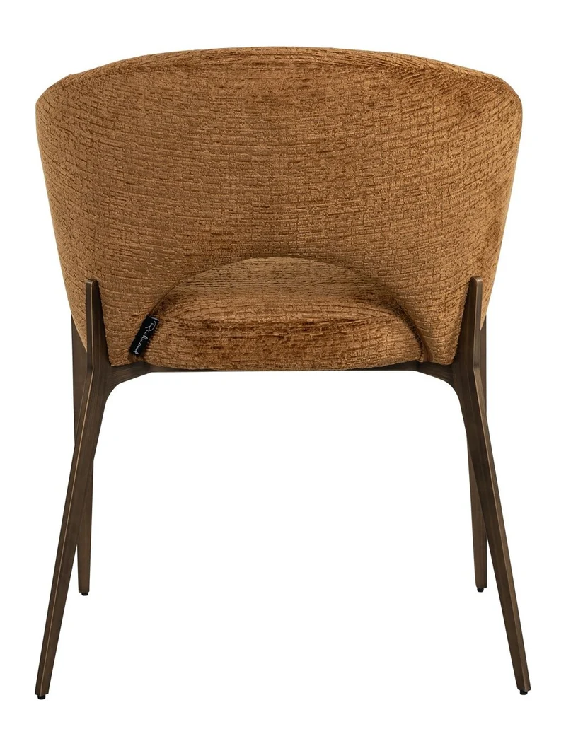 Esszimmerstuhl Kenzi cognac fusion mit Polsterbezug und Metallbeinen